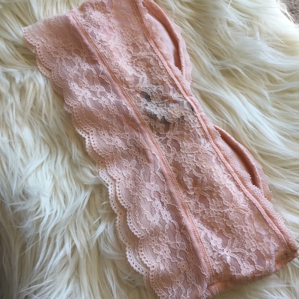 NWOT blush aerie signature lace bandeau - Picture 4 of 6